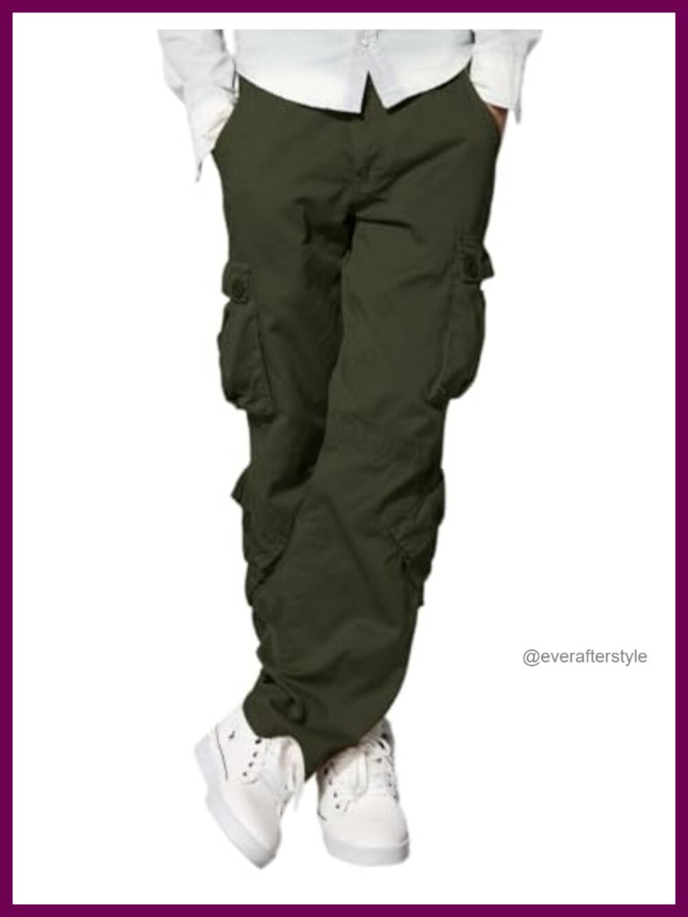 Match Men's Wild Cargo Pants 100% Cotton Regular Fit Straight Leg 8 Pockets